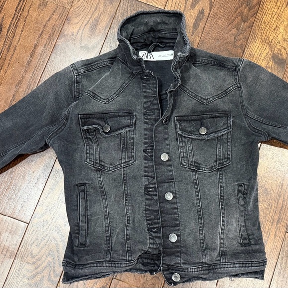 Zara Women Charcoal Jean Jacket - Picture 7 of 7